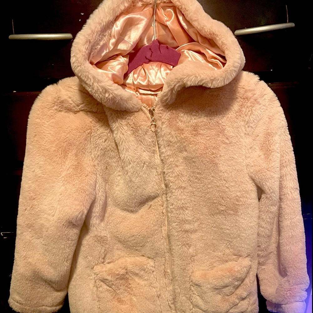 Urban Republic Girls' Jacket - Faux Fur Plush Teddy Coat with Hood